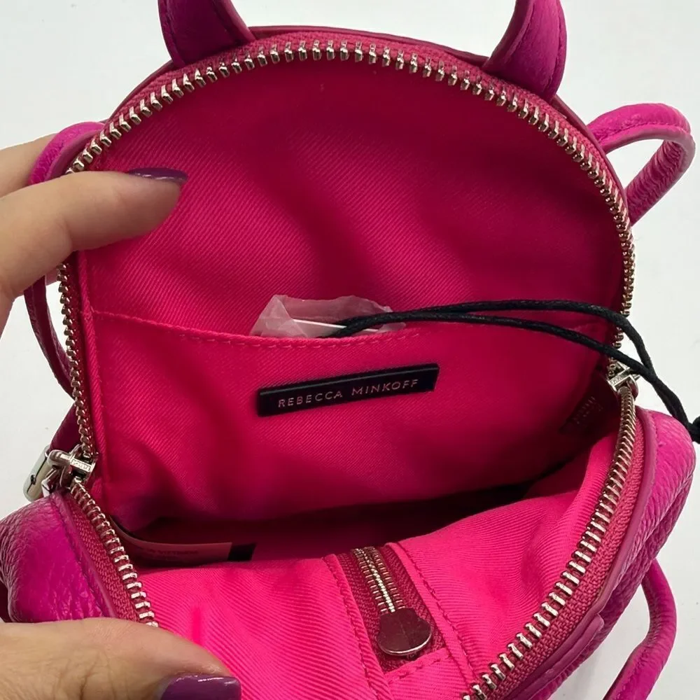 NWT- Rebecca Minkoff- Julian Mini Fuchsia Leather  Crossbody